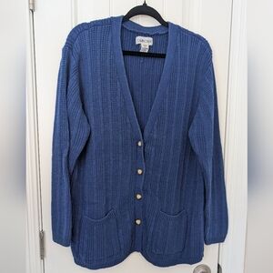 VTG Cobalt Blue Cotton Ramie Oversized Cardigan